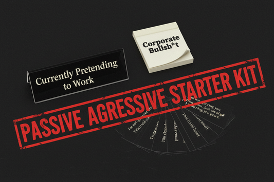 Passive Aggressive Starter Kit - Long Sign & White Notebook